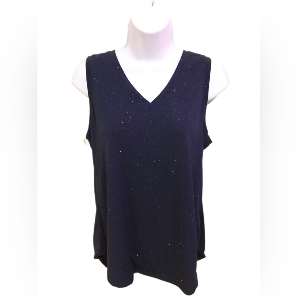 Blue V-Neck Tank Top with Relaxed Fit